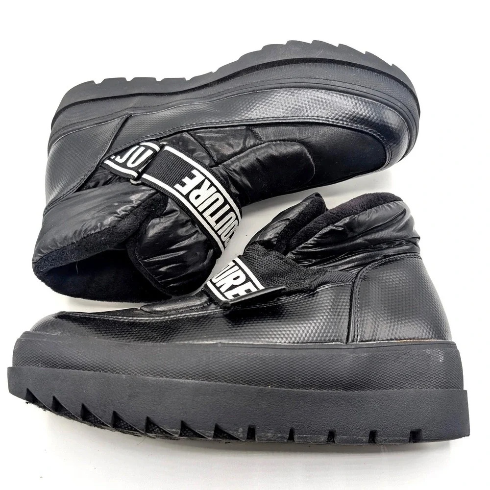 Juicy Couture Veronica Black Puffer Boots Platform Lug Chunky Sole Women 8 Y2k